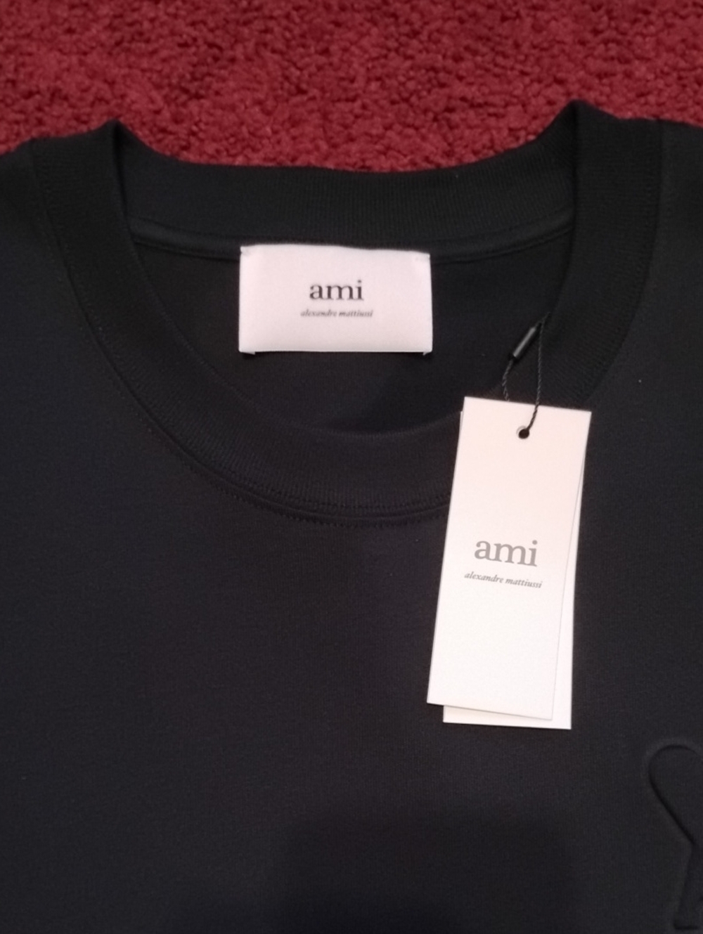 Ami Alexandre Mattiussi Black Crewneck T shirt with Tag